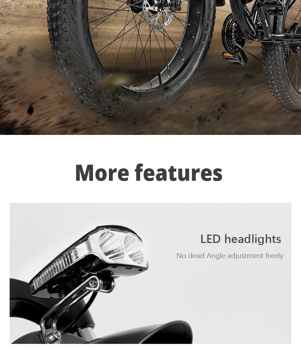 CMACEWHEEL M26 Electric Bike 26*4.0 inch CST Fat Tire 750W Motor 40-45km/h Max Speed 48V 17Ah Battery 110km Range - Black