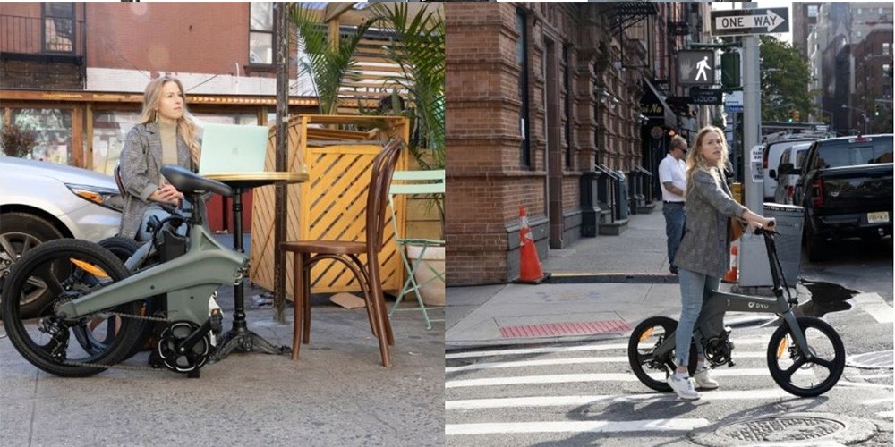 DYU T1 Electric Bike 20 Inch Tire Torque Sensor 36V 250W Motor 25Km/h Max Speed 10Ah Removable Battery Front and Rear Mechanical Disc Brakes Shimano 7-Speed Gear - Grey