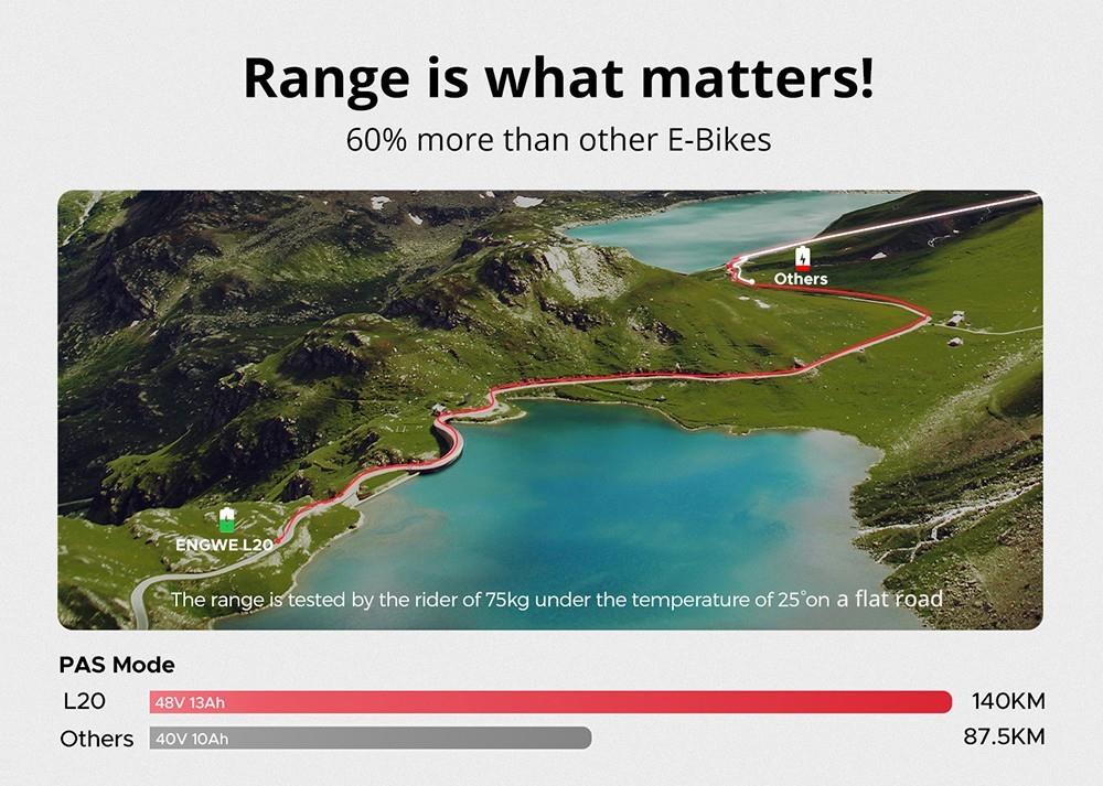 ENGWE L20 Electric Bike 20*4.0 inch Fat Tire 750W Motor 25MPH Max Speed 48V 13Ah Battery 90Miles Range Max Load 120kg Shimano 7-Speed Transmission - Green