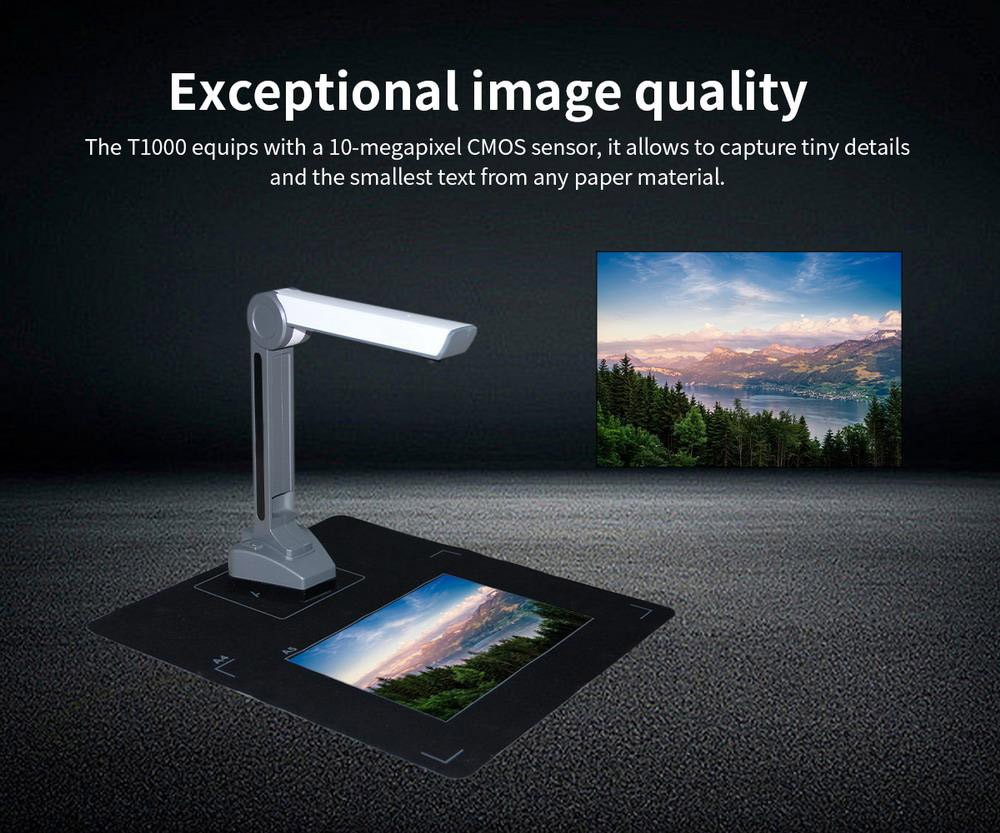 GUCEE T1000 Portable Document Scanner with 10-megapixel Image Sensor