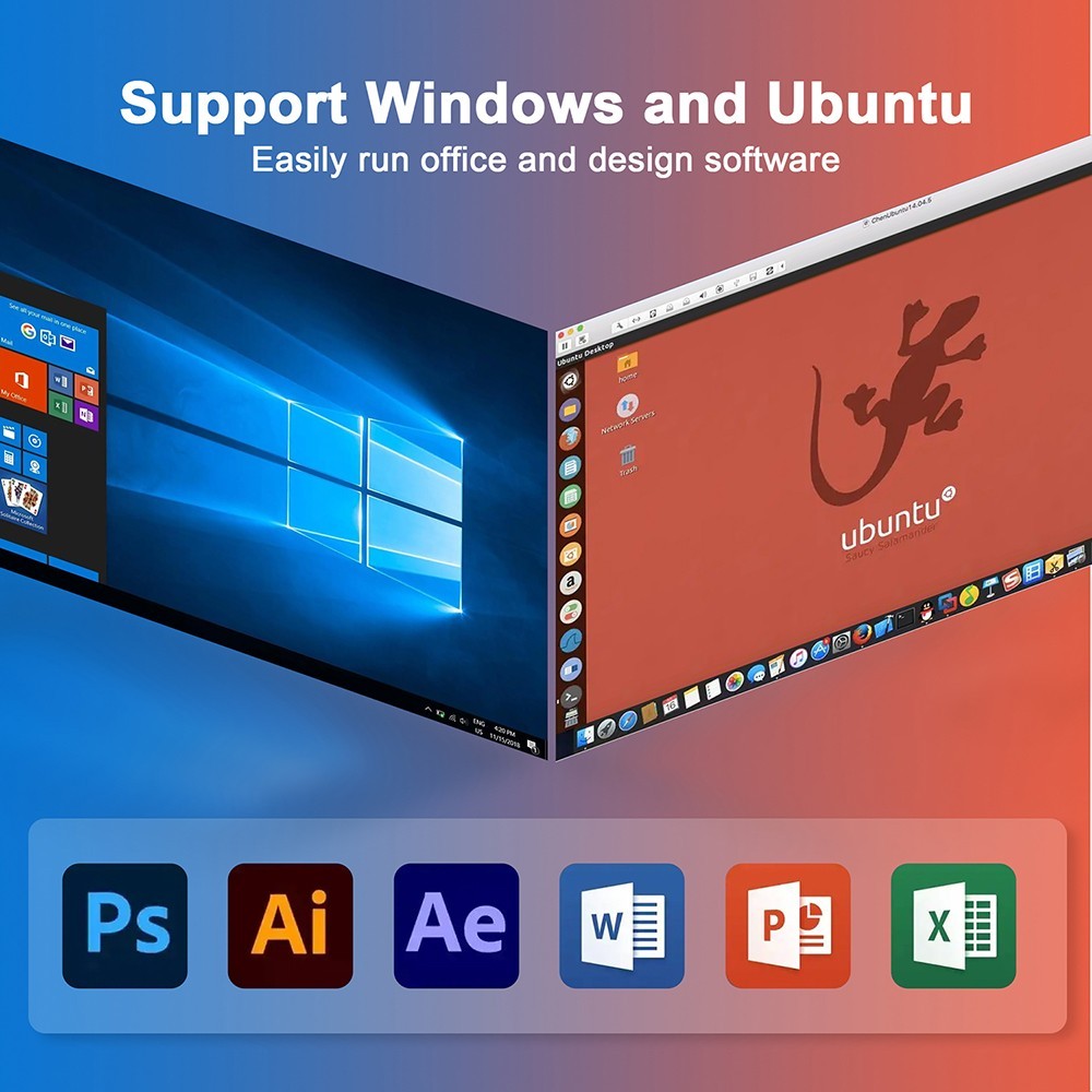 GXMO U58 mini PC AMD Ryzen 7 5800U, 16GB DDR4 512GB SSD, Windows 11 Pro, Wi-Fi 6, Bluetooth 5.2 - EU