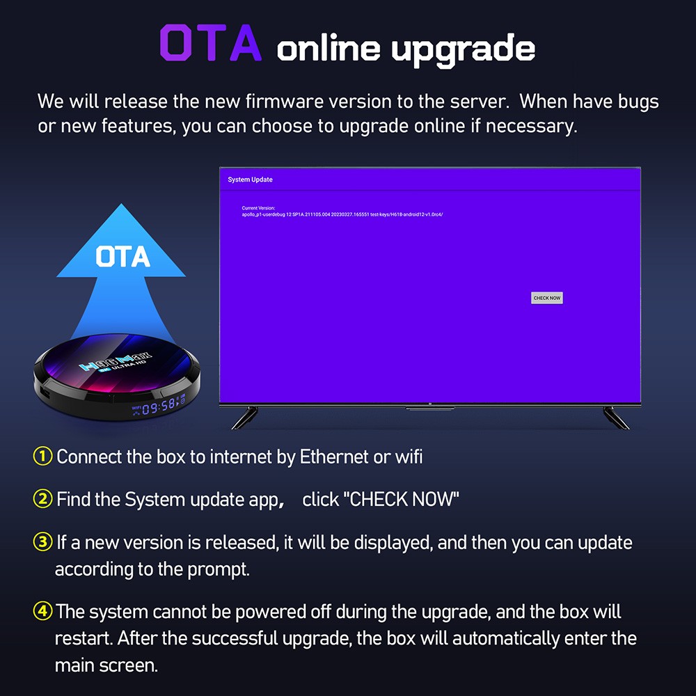 H96 Max RK3528 TV Box, Quad Core ARM Cortex A53, Android 13, 4GB RAM 32GB ROM, 8K Output WiFi 6 - EU Plug