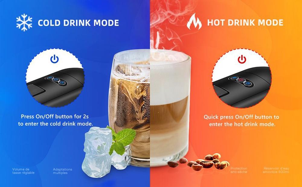 HiBREW H1A 1450W Espresso Coffee Machine, 19 Bar Extraction, Hot/Cold 4-in-1 Multiple Capsule Coffee Maker - Black