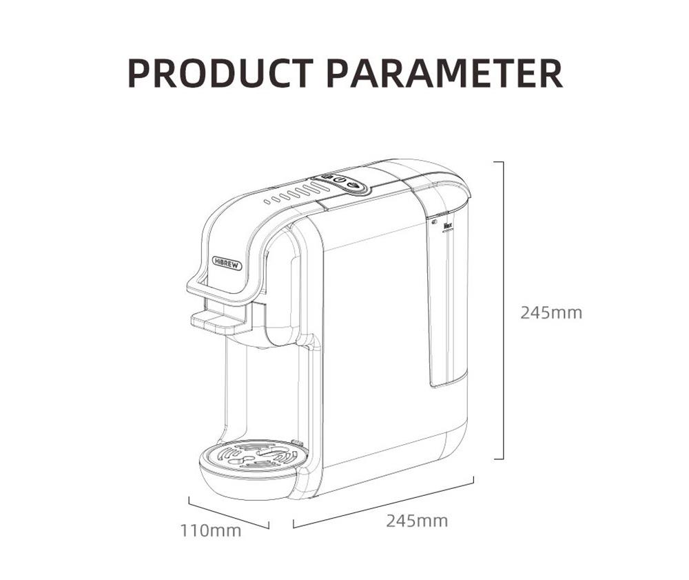 HiBREW H2B 5-in-1 Coffee Maker, 1450W 19Bar Hot/Cold