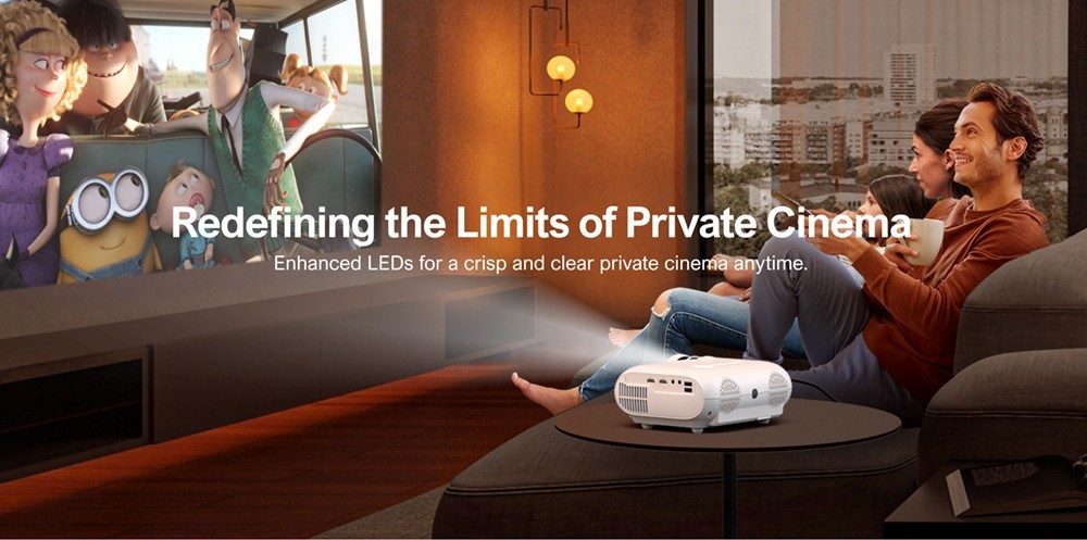 Ultimea Apollo P20 Native 1080P Projector with 300 ANSI 10000:1 Contrast Ratio Bluetooth 4.0