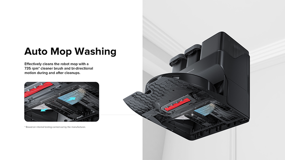 Roborock S7 Max Ultra Robot Vacuum Cleaner, 5500Pa Suction, Auto Drying, Self-Cleaning & Emptying, VibraRise Mopping, Reactive Tech Obstacle Avoidance, Fast & Off-peak Charging - Black