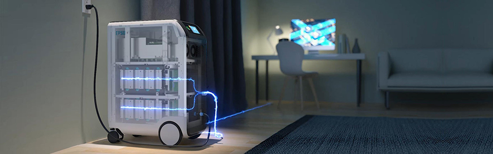 BLUETTI EP500 Pro Portable Power Station, 5100Wh LiFePO4 Battery Solar Generator, 3000W AC Output, Wireless Charging Pad, WiFi Connection - EU Plug