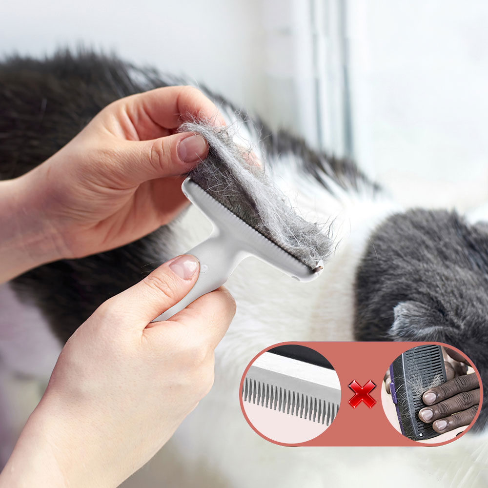 Fluffee Pet Hair Comb with 0.8mm / 1.0mm / 1.5mm Replaceable Combs