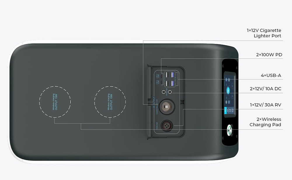 BLUETTI EP500 Pro Portable Power Station, 5100Wh LiFePO4 Battery Solar Generator, 3000W AC Output, Wireless Charging Pad, WiFi Connection - EU Plug