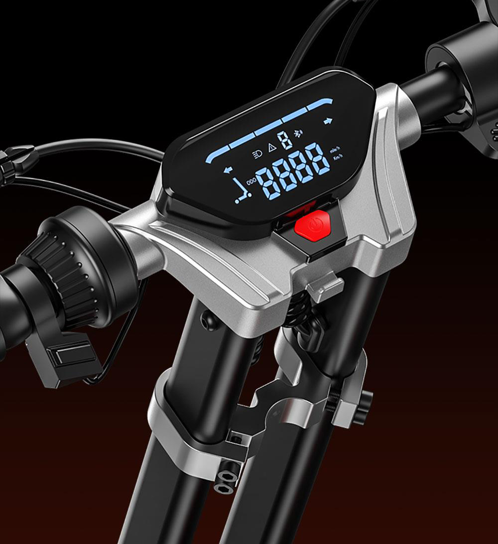 G63 Electric Scooter 1200W Single Motor 48V 15Ah Battery 50Km/h Max Speed 50KM Range 11 Inch Pneumatic Tires Tuya APP Control Removable Battery Black