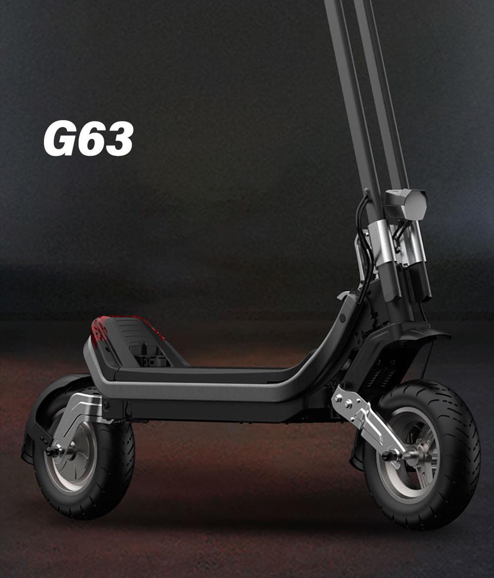 G63 Electric Scooter 1200W Single Motor 48V 15Ah Battery 50Km/h Max Speed 50KM Range 11 Inch Pneumatic Tires Tuya APP Control Removable Battery Black