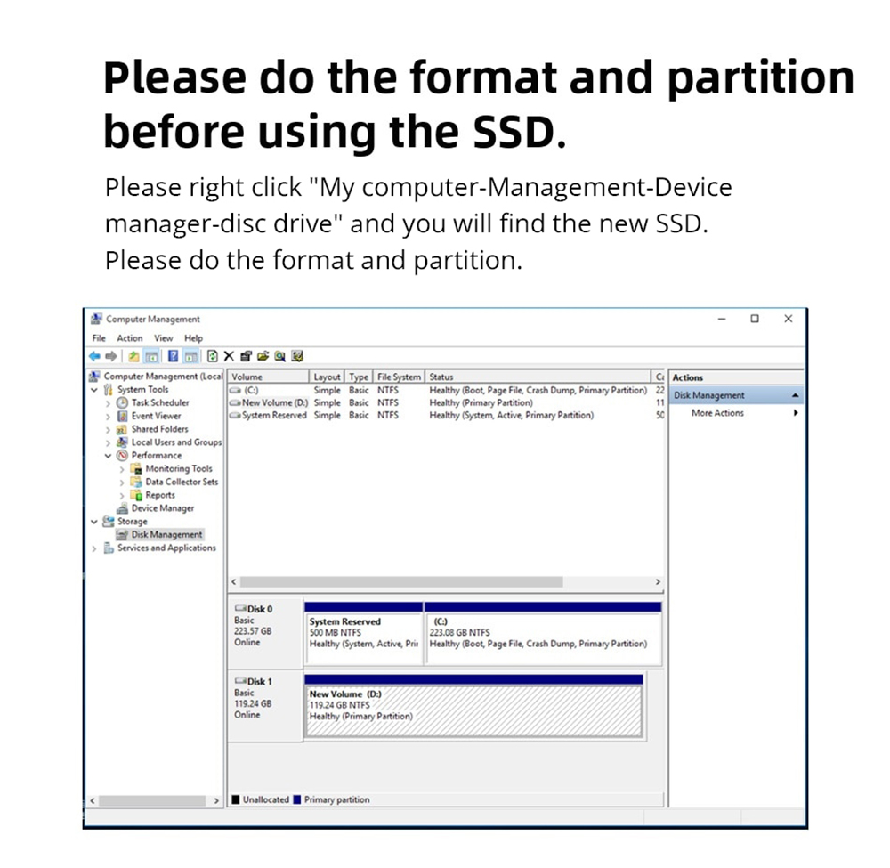 Kingchuxing SSD M2 Sata M.2 NGFF Solid State Drive for Desktop Laptop - 1TB