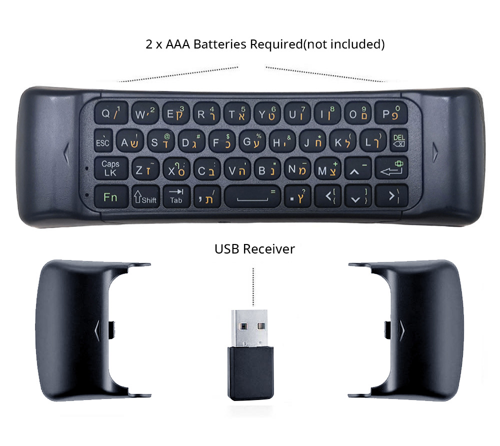 MINIX A3 2.4G Wireless Air Mouse, Hebrew Version, QWERTY Keyboard for Android