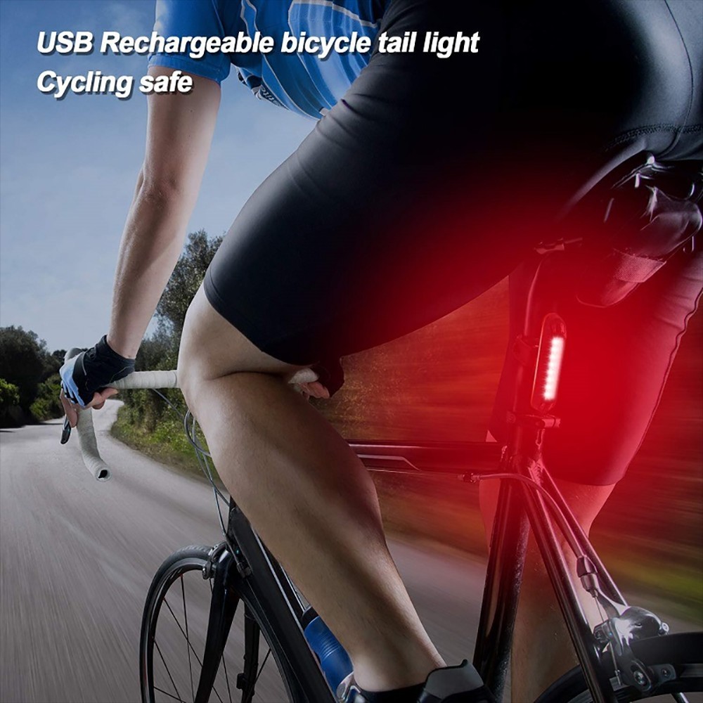 Bike Taillight 5 Lighting Modes USB Charging - Red & Blue