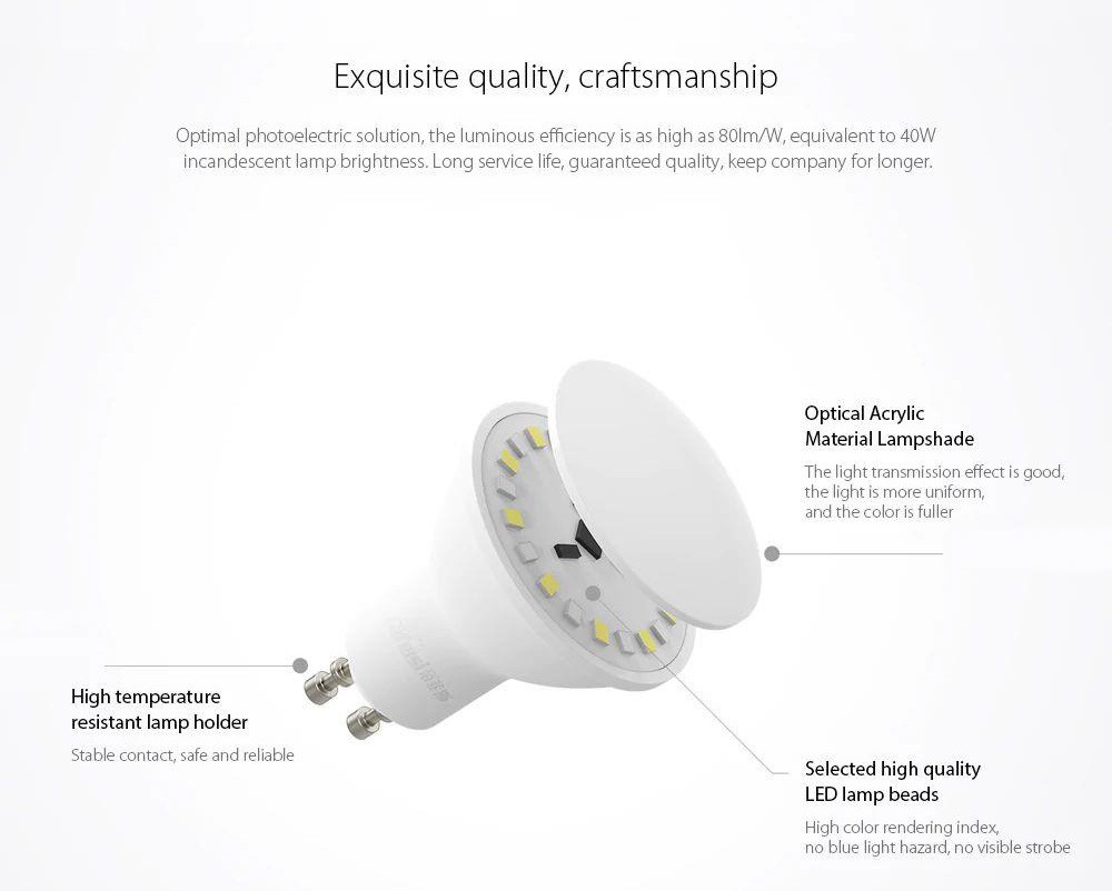 Difeisi GU10 Smart LED Bulb, 450LM RGB Lamp, 16 Million Color Light, Music Rhythm Light, 2700-6500K Color Temperature, App Control, Works with Alexa and Google Assistant