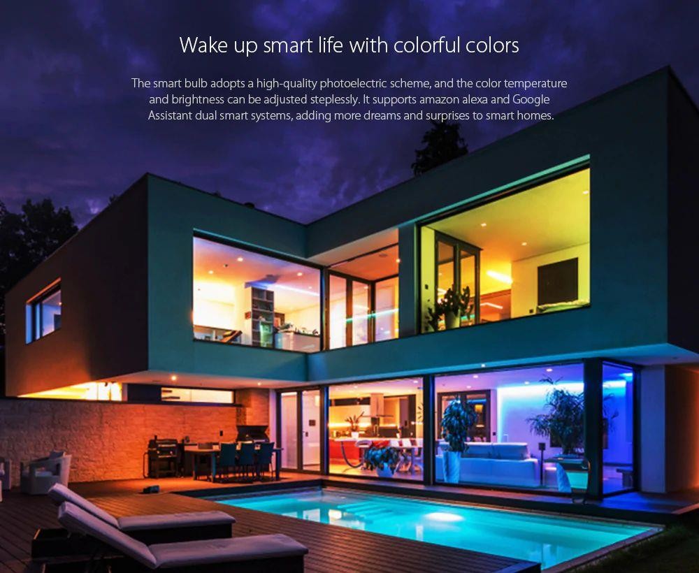 Difeisi GU10 Smart LED Bulb, 450LM RGB Lamp, 16 Million Color Light, Music Rhythm Light, 2700-6500K Color Temperature, App Control, Works with Alexa and Google Assistant