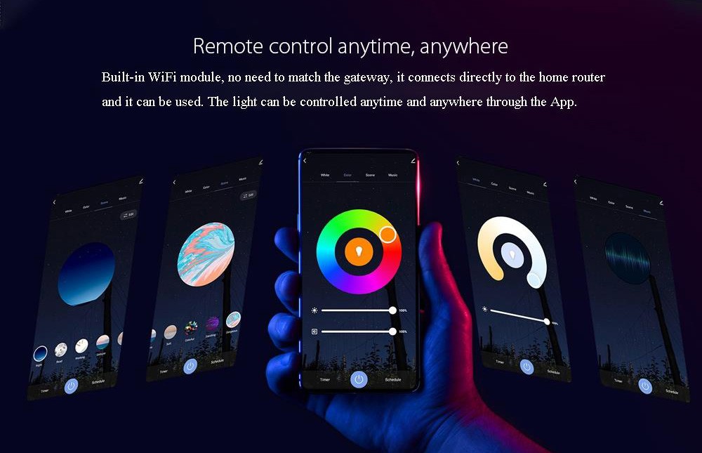 Difeisi GU10 Smart LED Bulb, 450LM RGB Lamp, 16 Million Color Light, Music Rhythm Light, 2700-6500K Color Temperature, App Control, Works with Alexa and Google Assistant