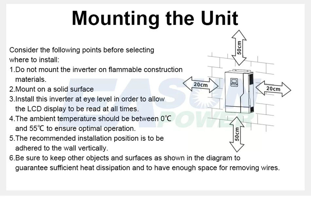 EASUN POWER 5500W Solar Inverter, MPPT 100A Solar Charger, 500VDC PV Array Voltage, 230V AC Off Grid Inverter, Built-in WiFi
