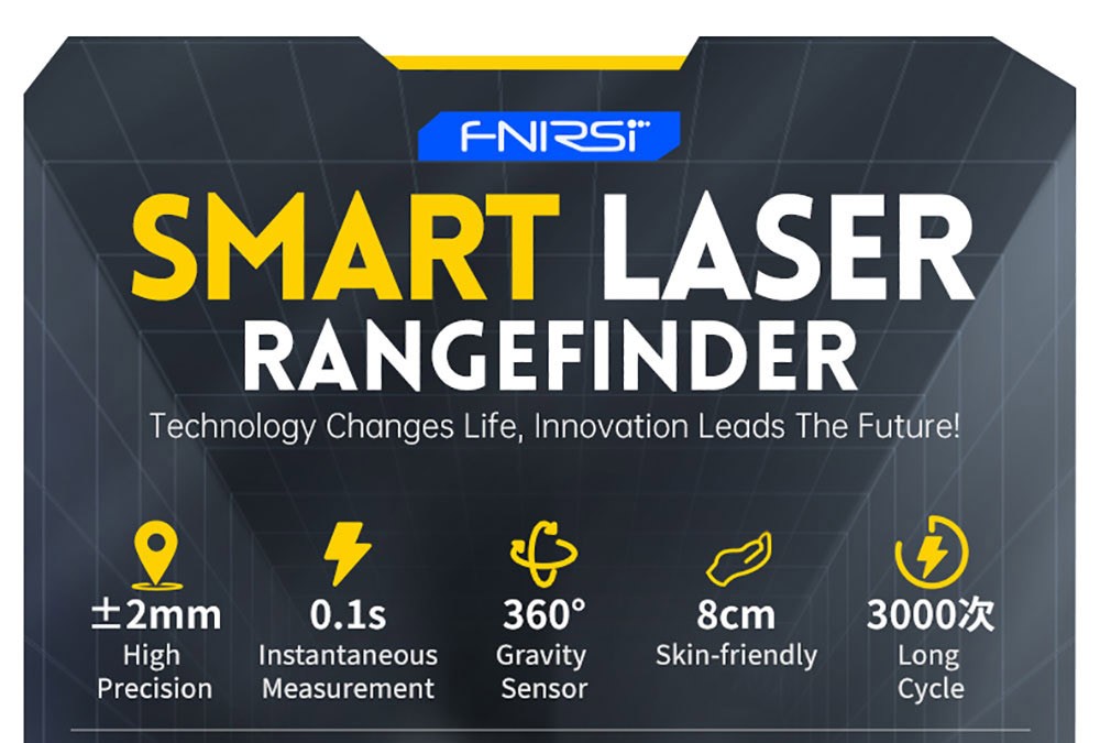 FNIRSI IR40 Smart Laser Rangefinder, Digital Distance Meter, 40M Measurement Range, 360-Degree Gravity Sensor, App Connection, 400mAh Battery - Blue