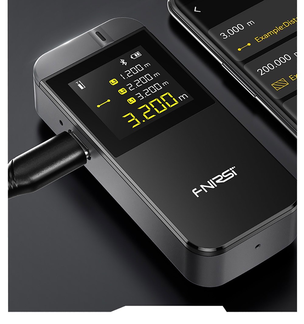 FNIRSI IR40 Smart Laser Rangefinder, Digital Distance Meter, 40M Measurement Range, 360-Degree Gravity Sensor, App Connection, 400mAh Battery - Blue
