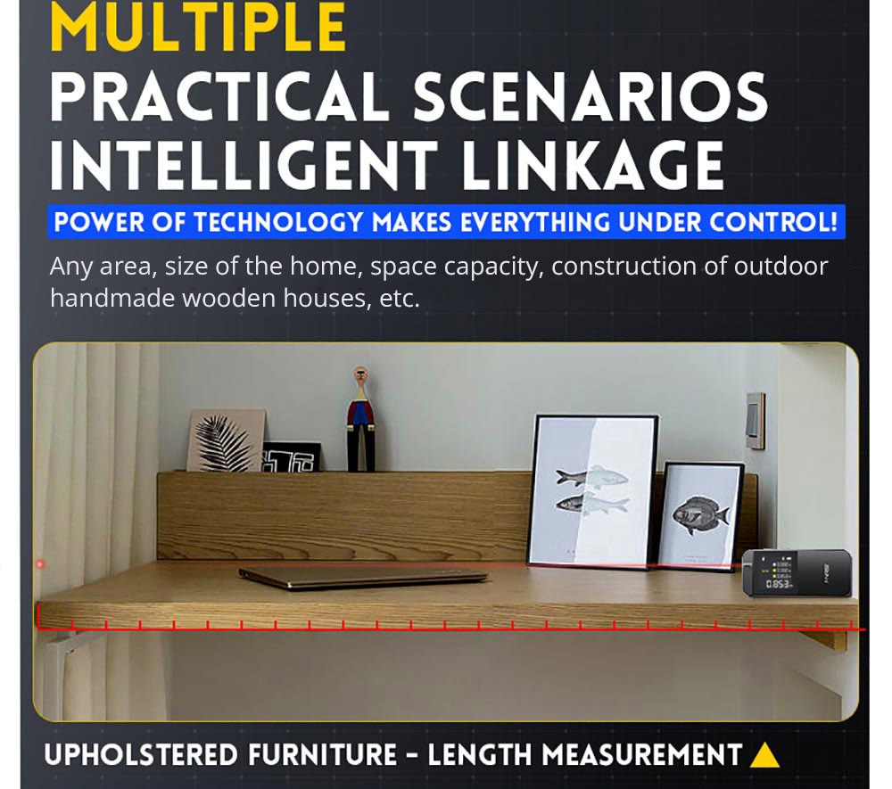 FNIRSI IR40 Smart Laser Rangefinder, Digital Distance Meter, 40M Measurement Range, 360-Degree Gravity Sensor, App Connection, 400mAh Battery - Blue