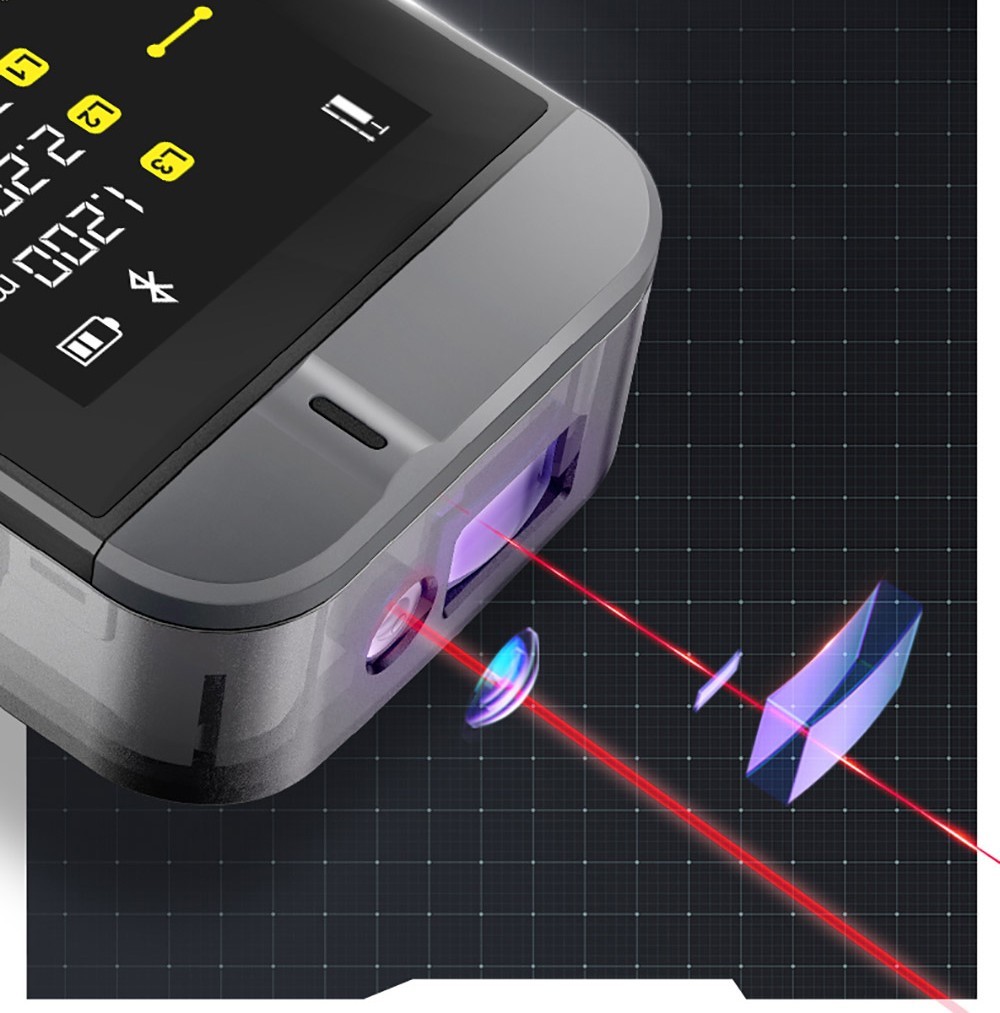 FNIRSI IR40 Smart Laser Rangefinder, Digital Distance Meter, 40M Measurement Range, 360-Degree Gravity Sensor, App Connection, 400mAh Battery - Blue