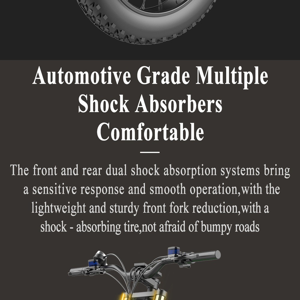 GUNAI MX25 Electric Mountain Bike 20*4.0 Inch Fat Tires 1000W Brushless Motor 50Km/h Max Speed 48V 25Ah Battery Shimano 7-Speed 75KM Mileage Range 200KG Payload Electric Bicycle - Green