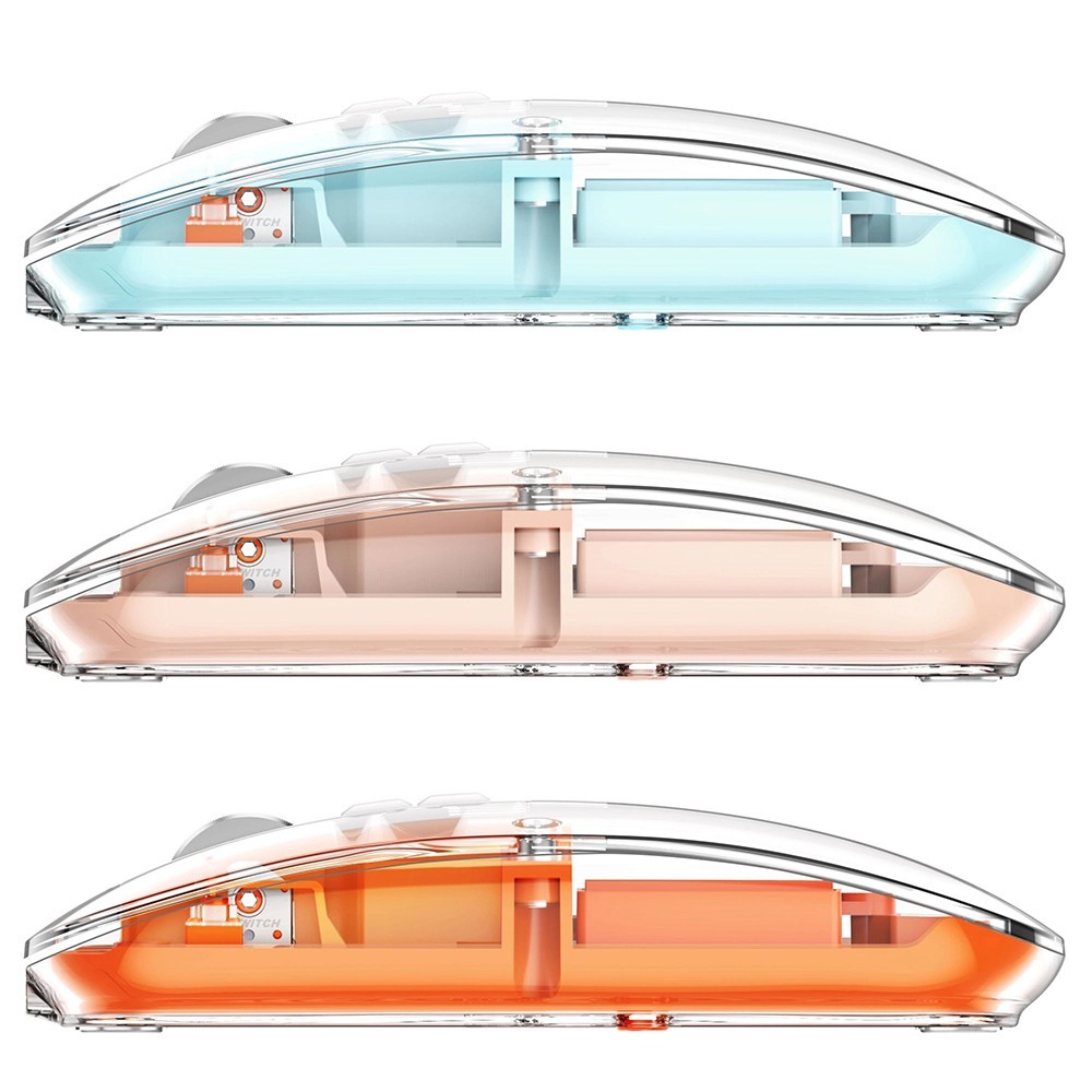 HXSJ T900 2.4G & Bluetooth Wireless Mouse 800-2400 DPI Adjustable RGB Light Mute Click - Blue