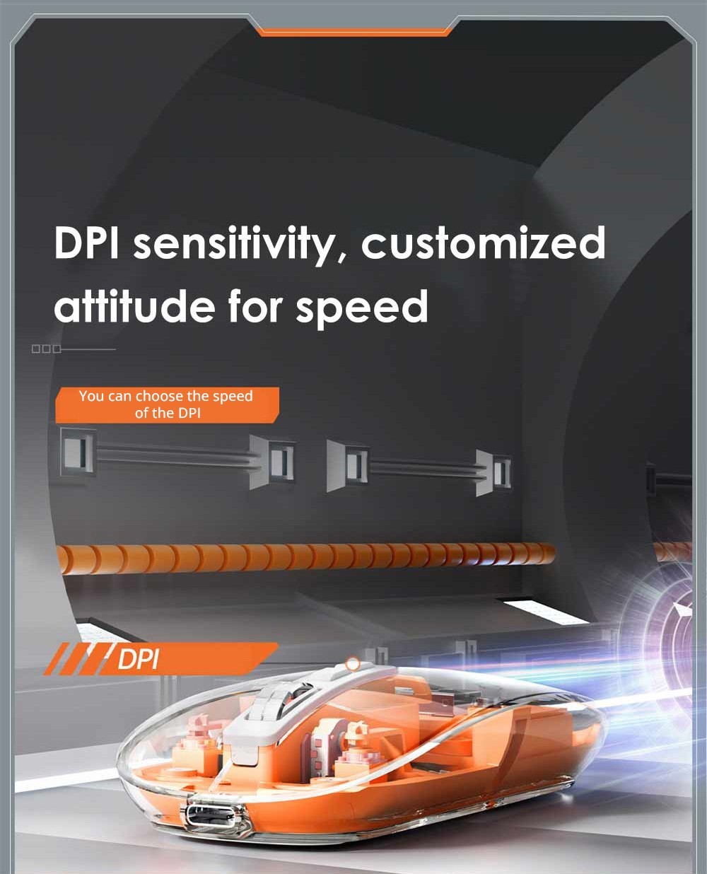 HXSJ T900 2.4G & Bluetooth Wireless Mouse 800-2400 DPI Adjustable RGB Light Mute Click - Blue