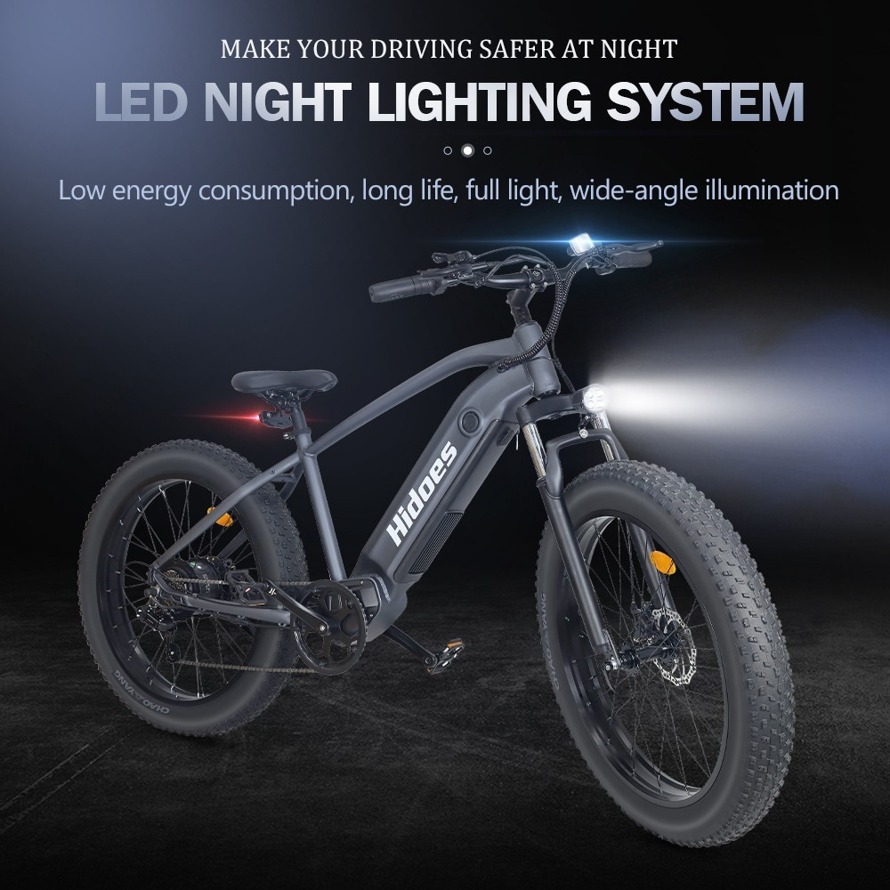 Hidoes HD-B5 Electric Mountain Bike 26*4.0in Fat Tire 1200W Brushless Gear Hub Motor 60km/h Max Speed 48V 17.5Ah Battery