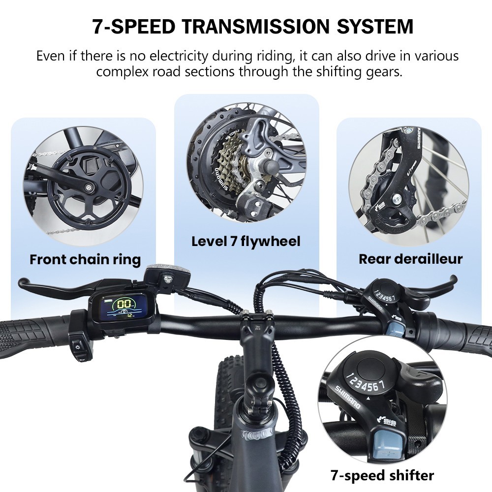Hidoes HD-B5 Electric Mountain Bike 26*4.0in Fat Tire 1200W Brushless Gear Hub Motor 60km/h Max Speed 48V 17.5Ah Battery