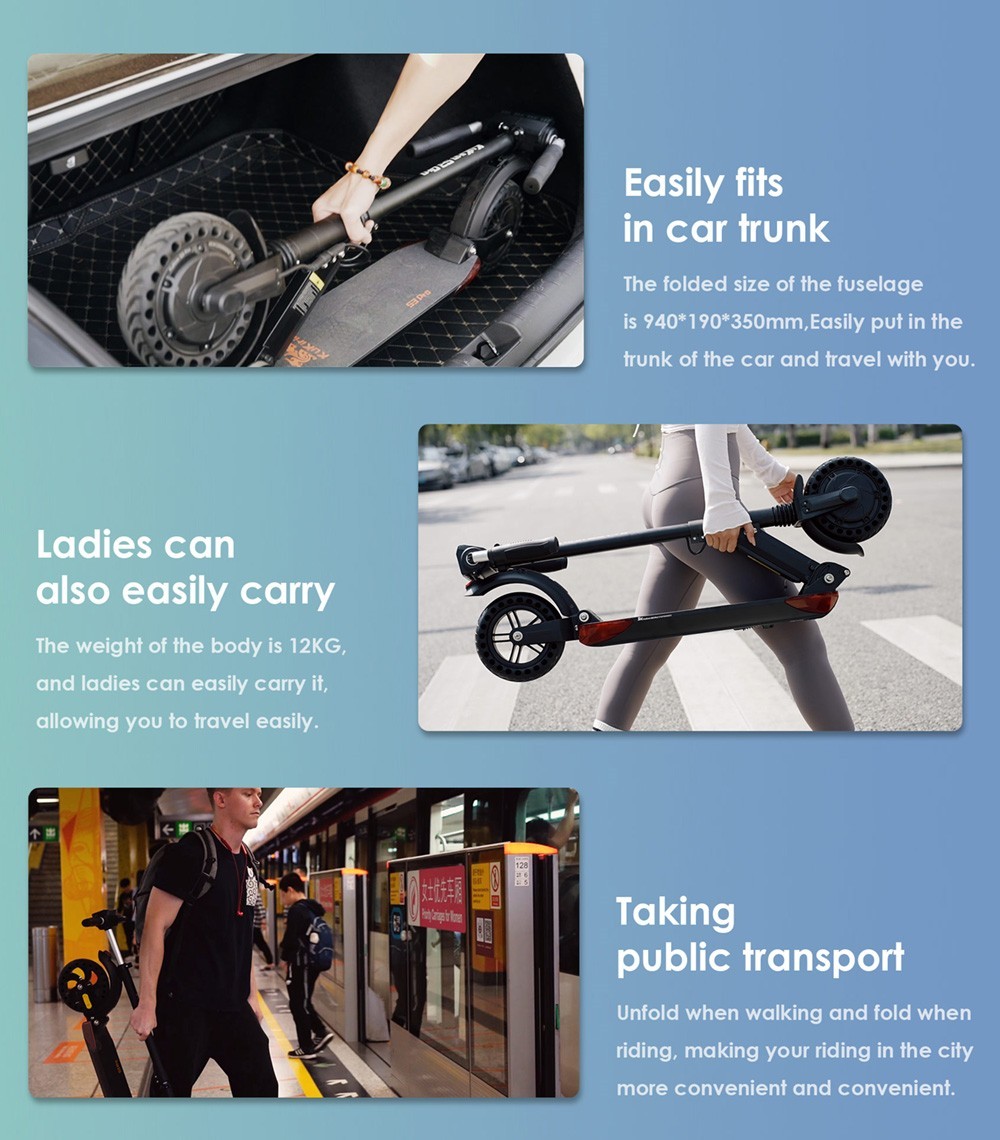 KuKirin S3 Pro Electric Scooter 8in Honeycomb Tire 250W Motor 25km/h Max Speed 7.5Ah Battery 30km Mileage