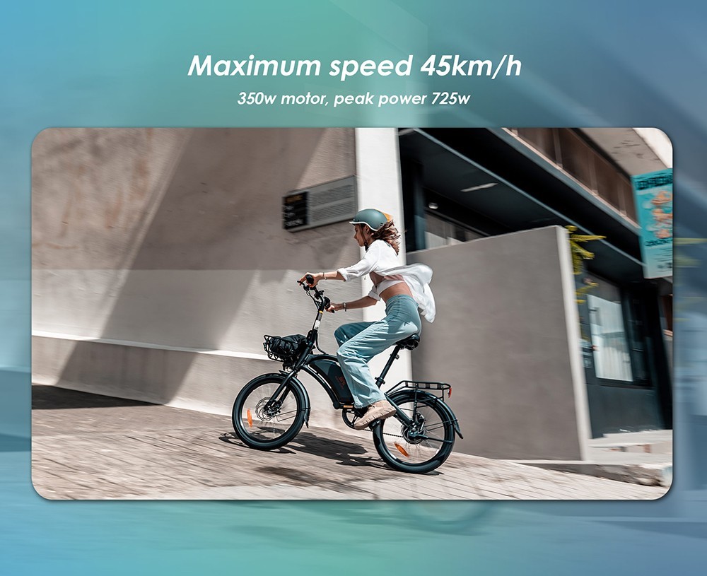 Kukirin V1 Pro Electric Bike 20in Tires 48V 350W Motor 45km/h Max Speed 7.5Ah Battery 45km Range Dual Disc Brake + E Brake