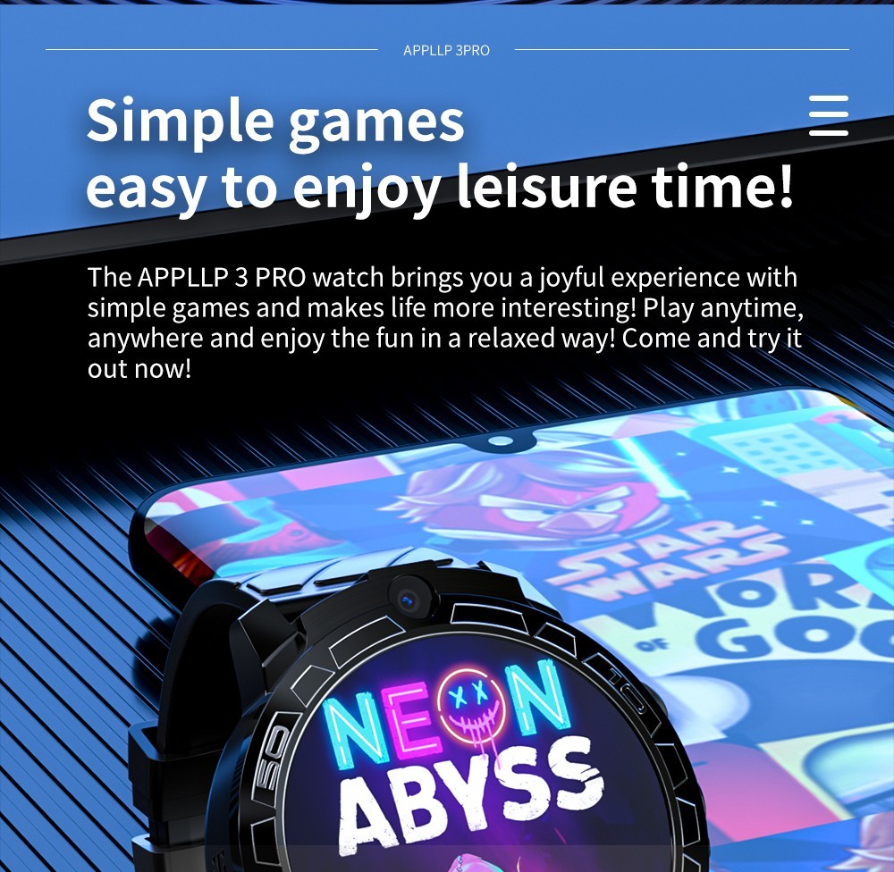 LOKMAT APPLLP 3 PRO Smart Watch Phone 4GB RAM 64GB ROM Android 4G SIM Network GPS Sports Fitness Tracker Dual Camera