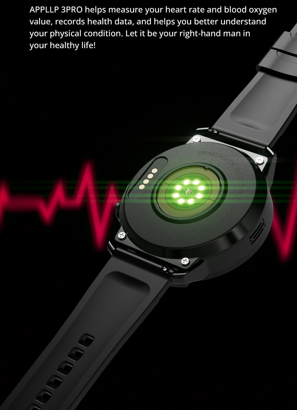 LOKMAT APPLLP 3 PRO Smart Watch Phone 4GB RAM 64GB ROM Android 4G SIM Network GPS Sports Fitness Tracker Dual Camera