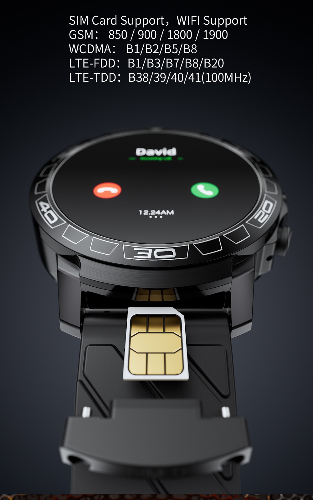 LOKMAT APPLLP 3 PRO Smart Watch Phone 4GB RAM 64GB ROM Android 4G SIM Network GPS Sports Fitness Tracker Dual Camera