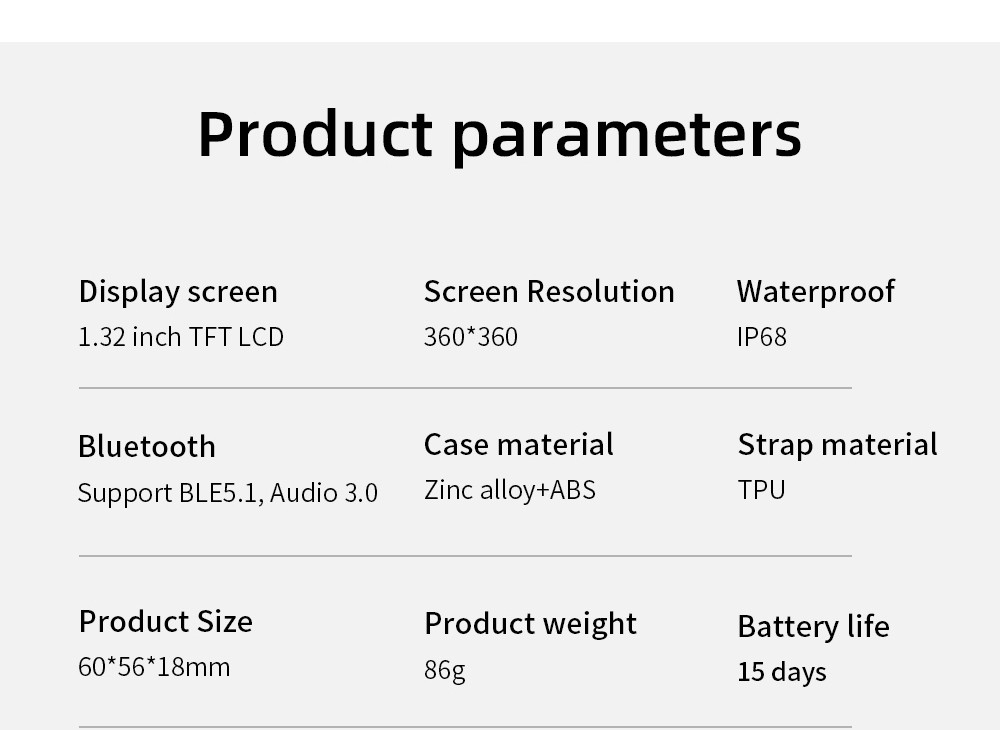 LOKMAT ATTACK Pro Smartwatch 1.32in TFT LCD Screen Bluetooth 5.1 IP68 Waterproof HR & BP Monitor, Fitness Tracker - Blue
