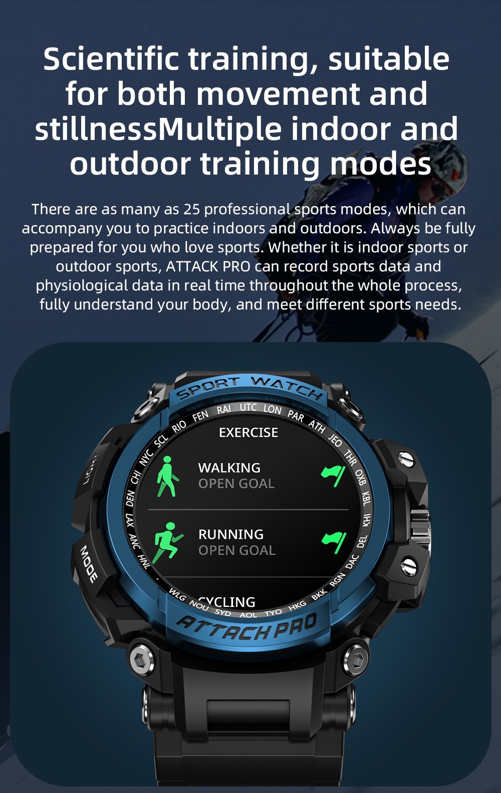 LOKMAT ATTACK Pro Smartwatch 1.32in TFT LCD Screen Bluetooth 5.1 IP68 Waterproof HR & BP Monitor, Fitness Tracker - Green