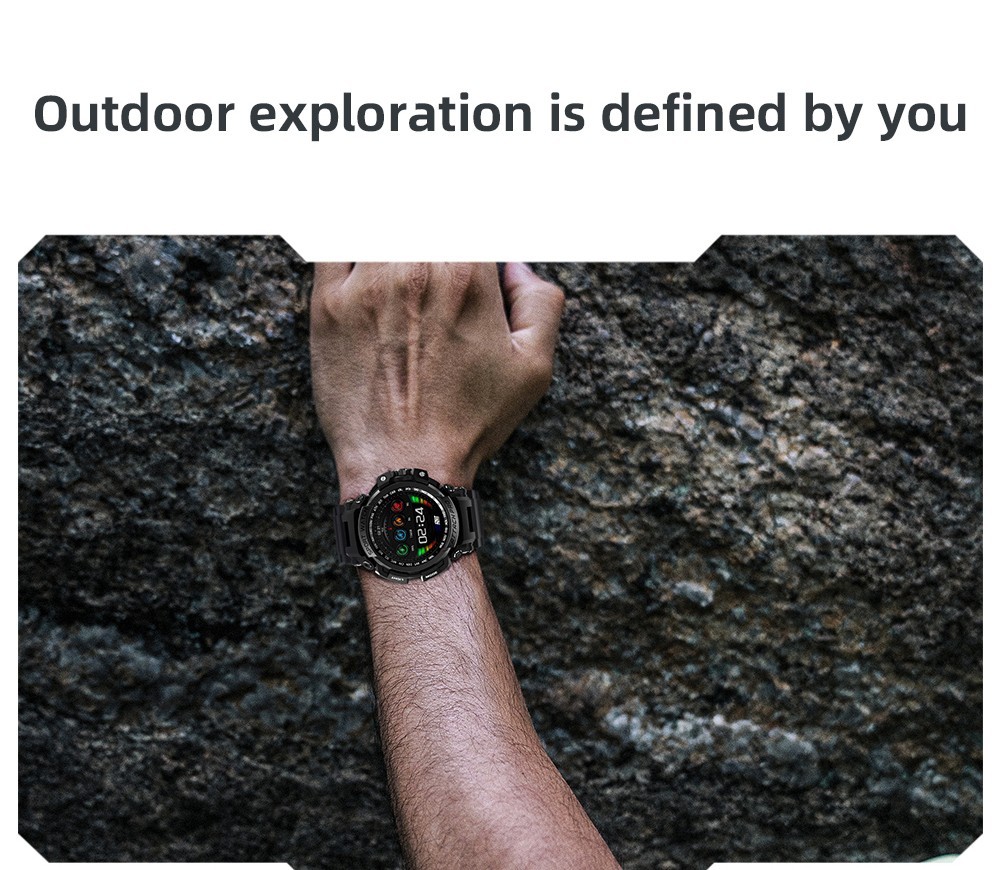 LOKMAT ATTACK Pro Smartwatch 1.32in TFT LCD Screen Bluetooth 5.1 IP68 Waterproof HR & BP Monitor, Fitness Tracker - Green