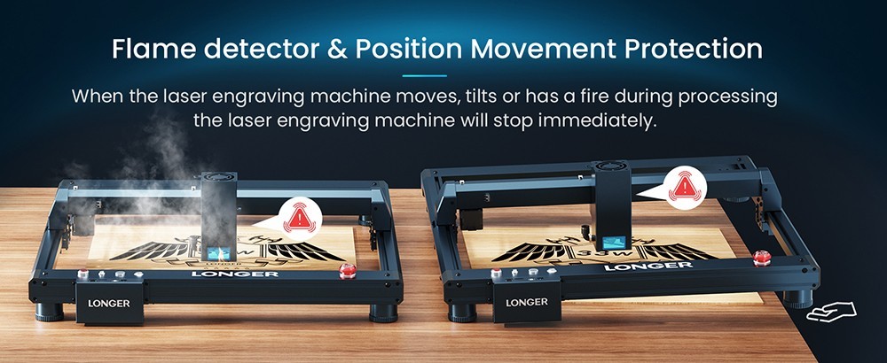 Longer Laser B1 20W Laser Engraver Cutter, 4-core Laser Head, 450 x 440mm Engraving Area - US