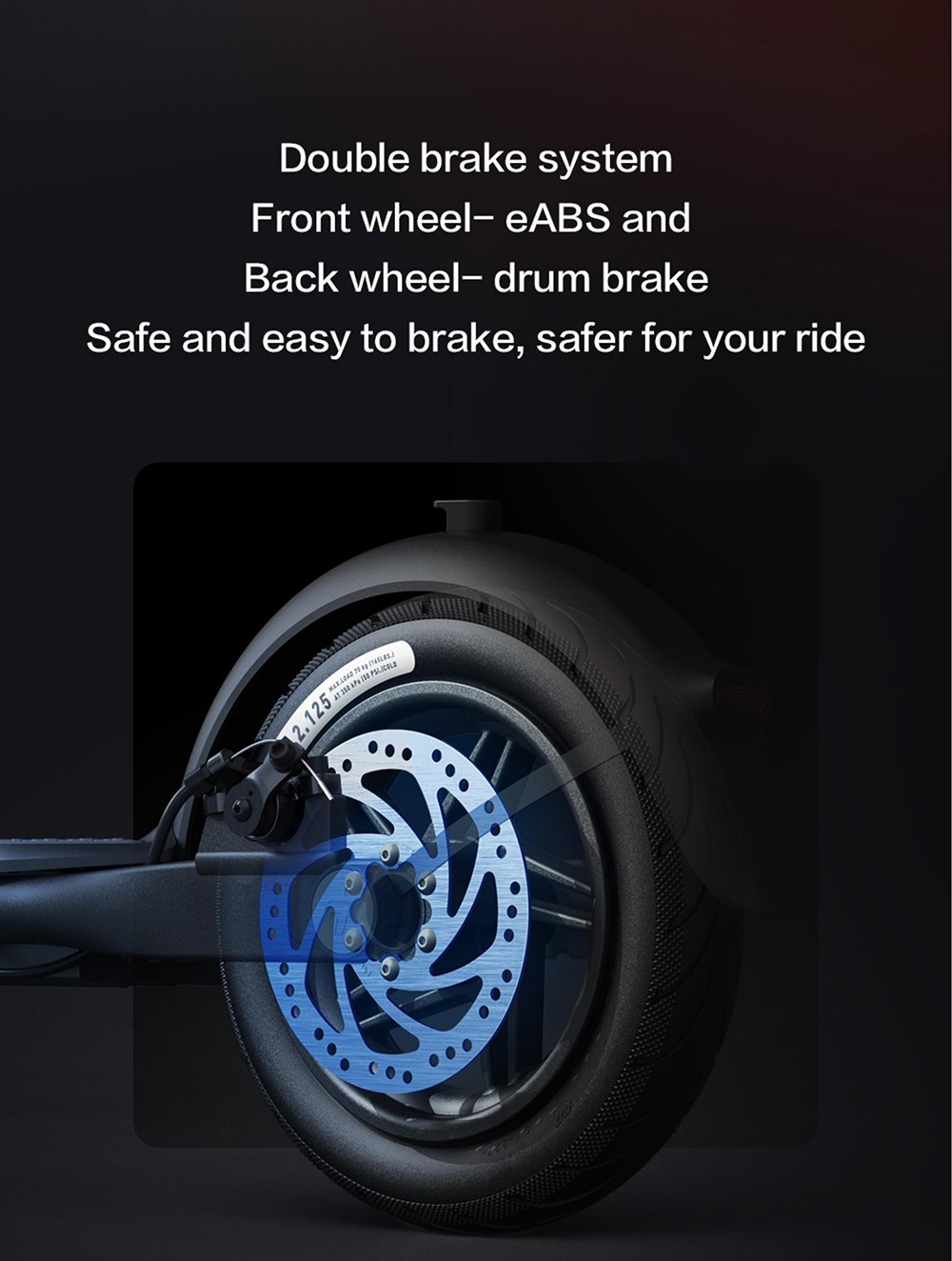 Ninebot D28E Electric Scooter Foldable 10in Tires 300W Hub Motor 25km/h Max Speed 36V 7.6Ah Battery 28km Range