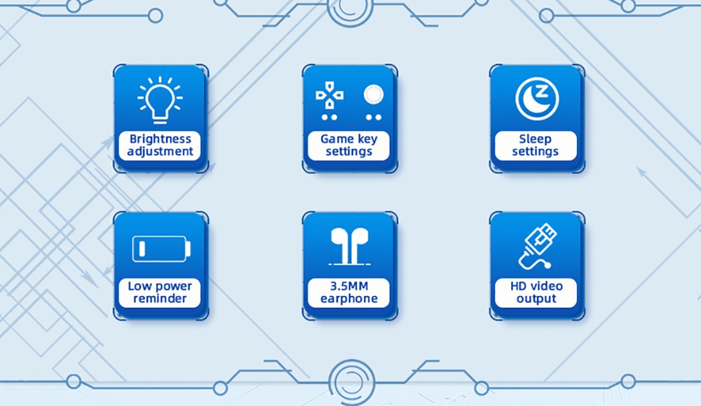 Powkiddy X55 16GB+256GB Handheld Game Console, 8000+ Games, 5.5'' IPS Screen RK3566 Chip, 4000mAh Battery, Support CPS/FBA/FC/GB/GBA/GBC/NEOGEO/SFC/MD/PS/N64 - Blue