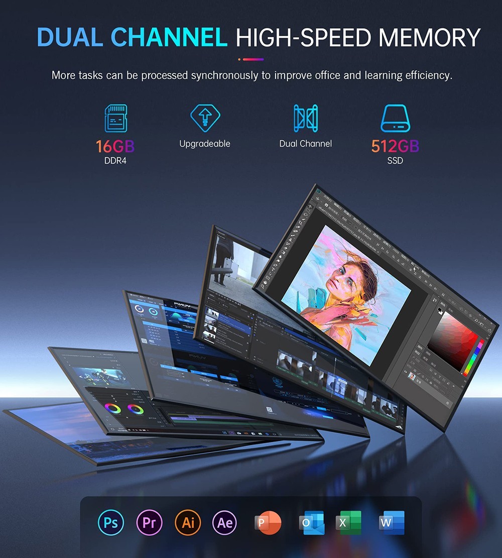 TK11-A0 Mini PC Intel Core i5-11390H, 16GB DDR4 512GB SSD, Windows 11 Pro, WiFi 5, 1000M LAN - EU