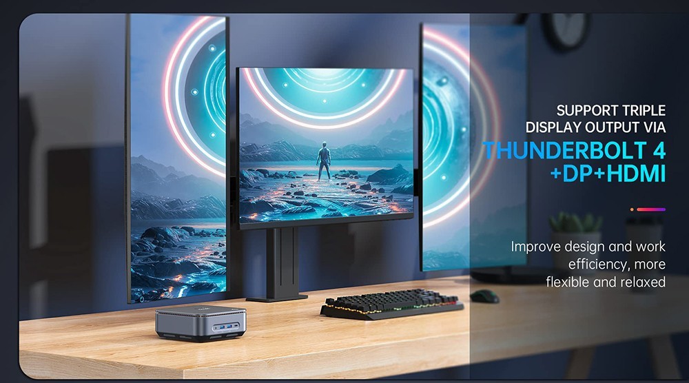 TK11-A0 Mini PC Intel Core i5-11390H, 16GB DDR4 512GB SSD, Windows 11 Pro, WiFi 5, 1000M LAN - EU