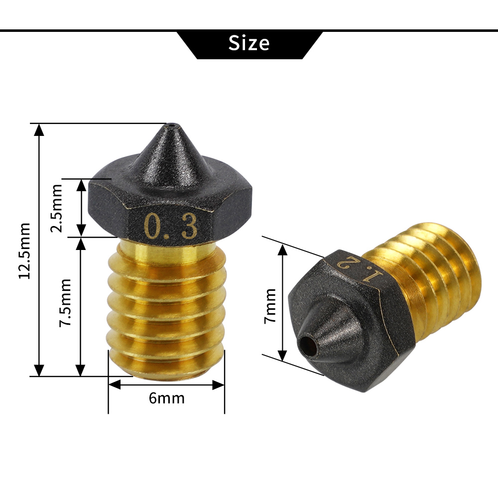 TWO TREES 0 5mm PTFE Coating E3D CHT Nozzle