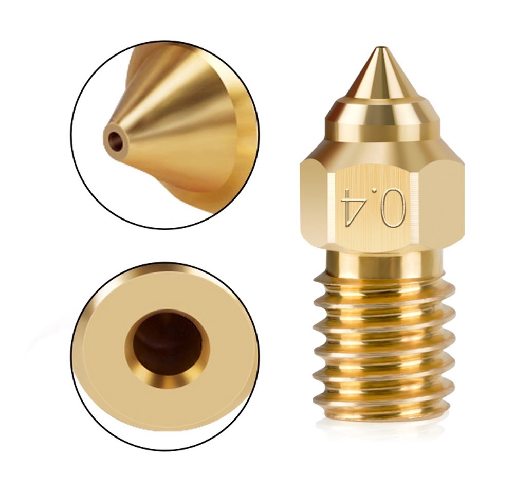 10pcs TWO TREES High-speed Nozzle for Creality Ender 7 (0.4mm Brass 2pcs, 0.6mm Brass 2pcs, 0.8mm Brass 2pcs, 0.6mm Chromium Zirconium Copper 2pcs, 0.8mm Chromium Zirconium Copper 2pcs)