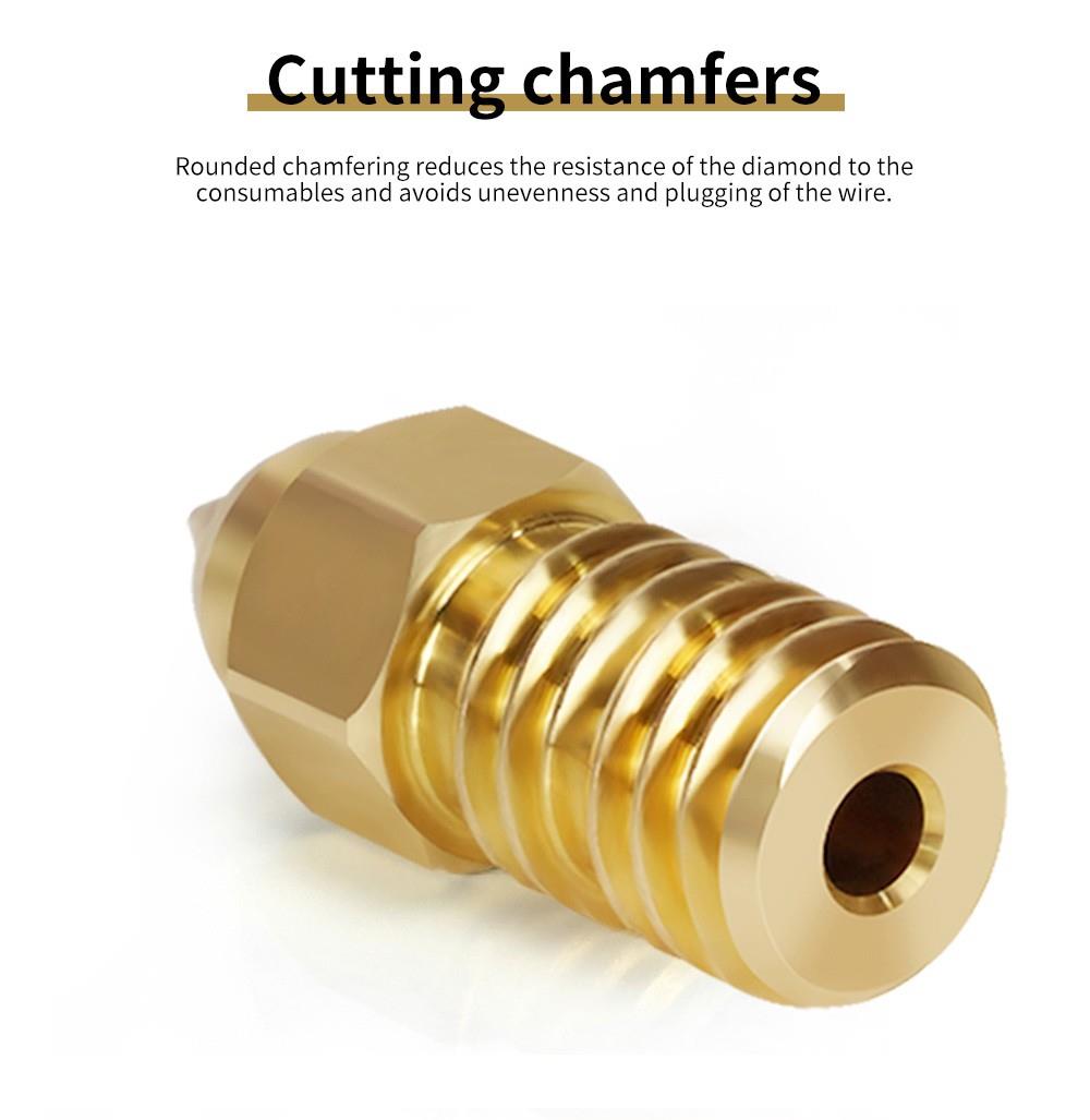 10pcs TWO TREES High-speed Nozzle for Creality Ender 7 (0.4mm Brass 2pcs, 0.6mm Brass 2pcs, 0.8mm Brass 2pcs, 0.6mm Chromium Zirconium Copper 2pcs, 0.8mm Chromium Zirconium Copper 2pcs)
