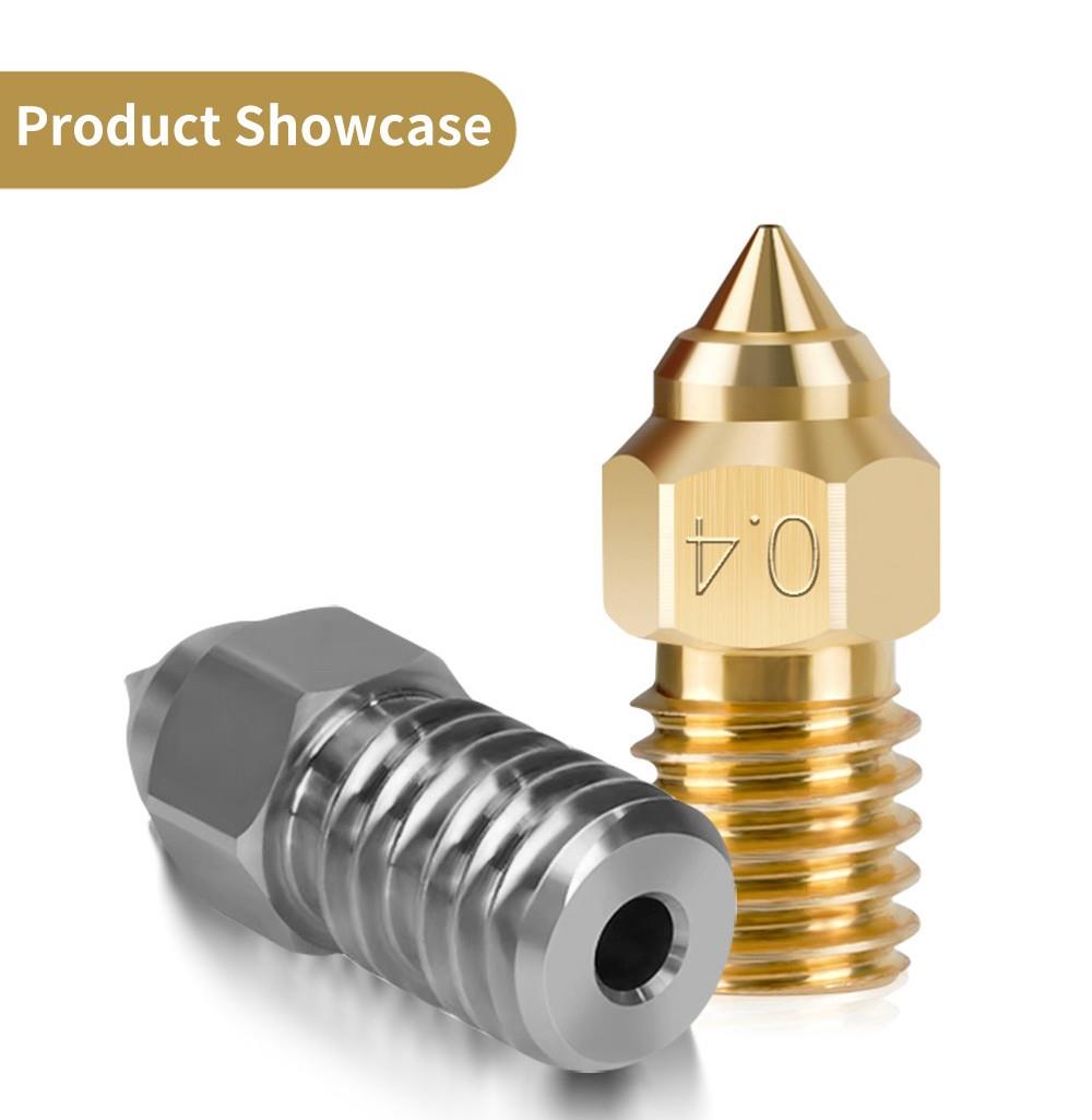 10pcs TWO TREES High-speed Nozzle for Creality Ender 7 (0.4mm Brass 2pcs, 0.6mm Brass 2pcs, 0.8mm Brass 2pcs, 0.6mm Chromium Zirconium Copper 2pcs, 0.8mm Chromium Zirconium Copper 2pcs)