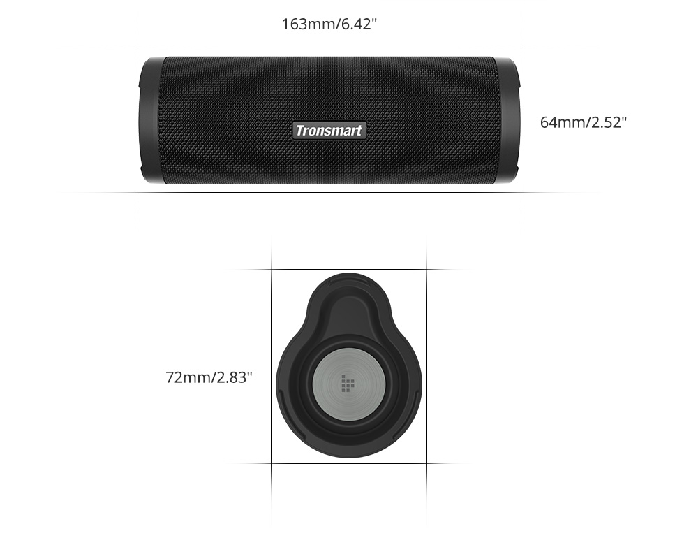 Refurbished Tronsmart Force2 SoundPulse Portable Bluetooth Speaker with IPX7 Waterproof, 30W Max Output - Black