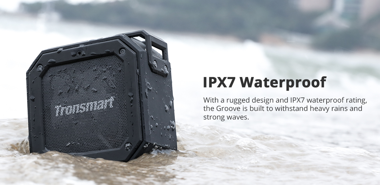 Refurbished Tronsmart Element Groove (Force Mini) Bluetooth 5.0 Speaker with IPX7 Waterproof, Superior Bass, 24-Hour Playtime -Black